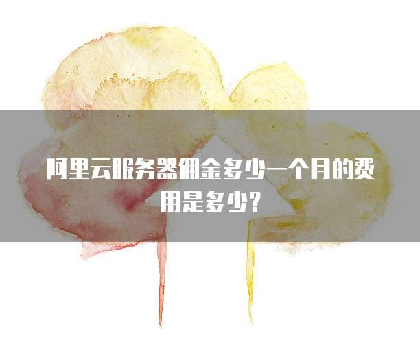 阿里云服务器佣金多少一个月的费用是多少?