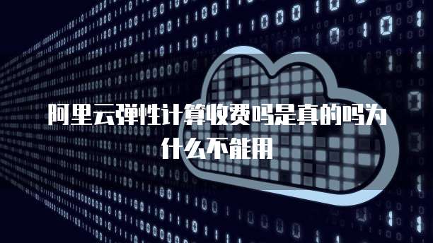 阿里云弹性计算收费吗是真的吗为什么不能用