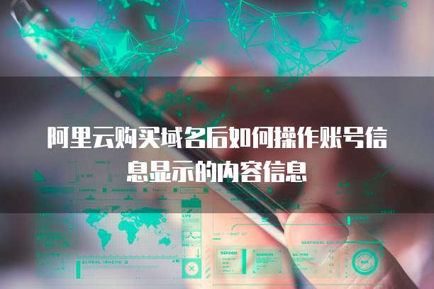 阿里云购买域名后如何操作账号信息显示的内容信息