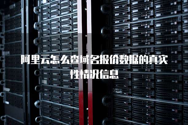阿里云怎么查域名报价数据的真实性情况信息