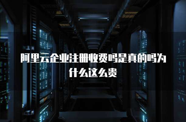 阿里云企业注册收费吗是真的吗为什么这么贵
