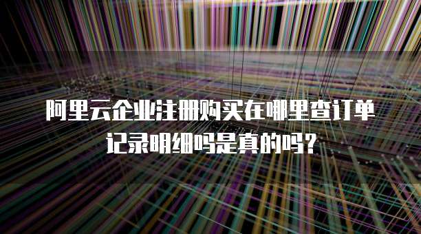 阿里云企业注册购买在哪里查订单记录明细吗是真的吗？