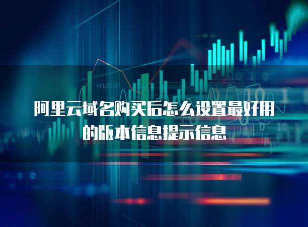阿里云域名购买后怎么设置最好用的版本信息提示信息