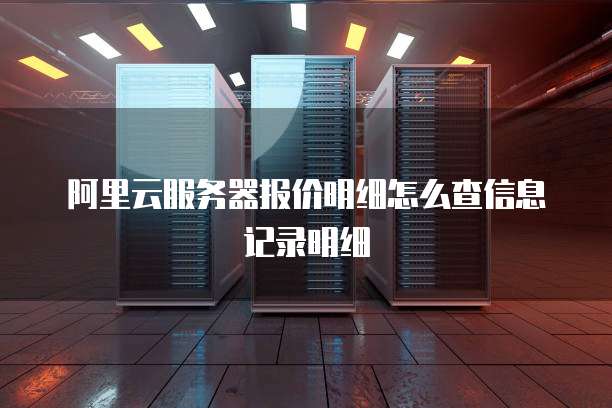 阿里云服务器报价明细怎么查信息记录明细