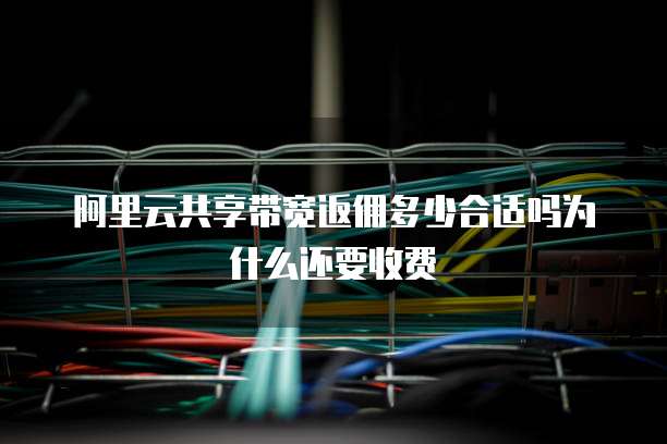 阿里云共享带宽返佣多少合适吗为什么还要收费