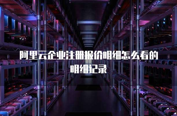阿里云企业注册报价明细怎么看的明细记录