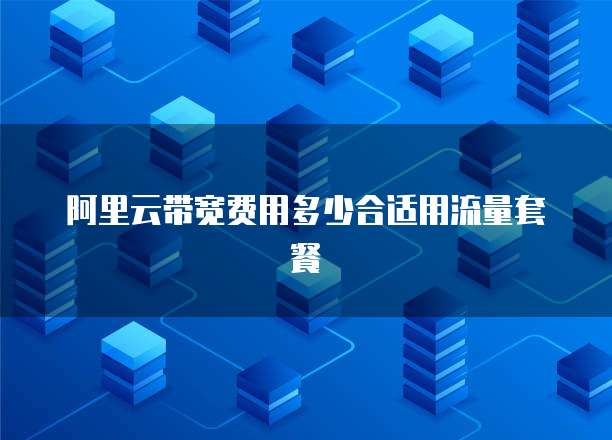 阿里云带宽费用多少合适用流量套餐
