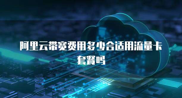 阿里云带宽费用多少合适用流量卡套餐吗