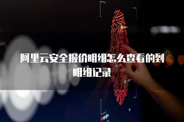 阿里云安全报价明细怎么查看的到明细记录