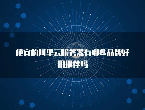 便宜的阿里云服务器有哪些品牌好用推荐吗