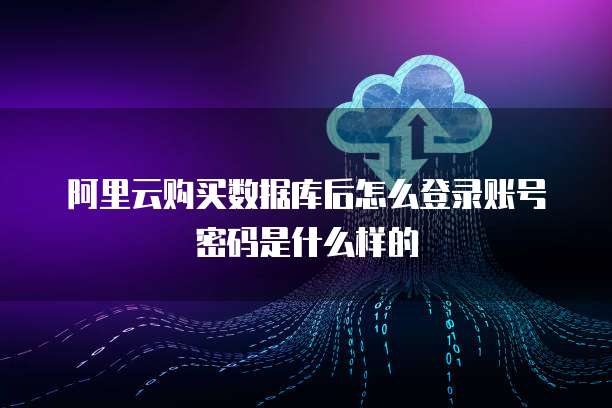 阿里云购买数据库后怎么登录账号密码是什么样的