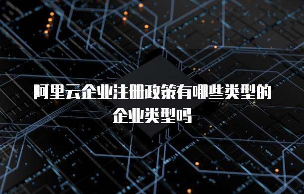 阿里云企业注册政策有哪些类型的企业类型吗