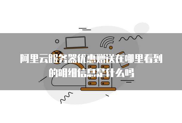 阿里云服务器优惠赠送在哪里看到的明细信息是什么吗