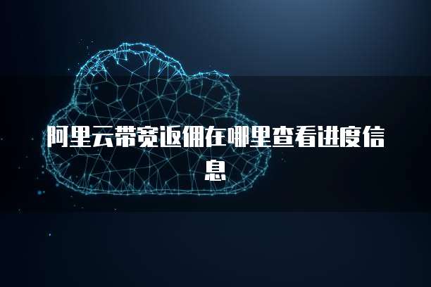 阿里云带宽返佣在哪里查看进度信息