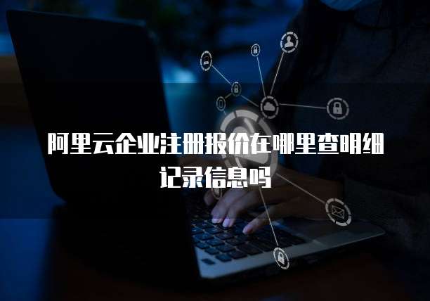 阿里云企业注册报价在哪里查明细记录信息吗