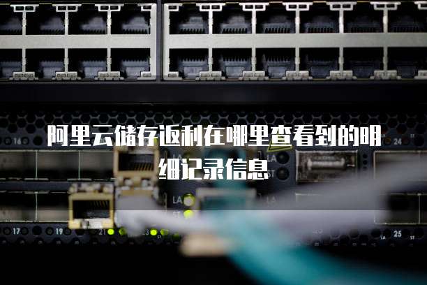 阿里云储存返利在哪里查看到的明细记录信息
