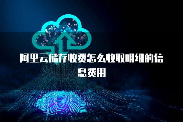 阿里云储存收费怎么收取明细的信息费用