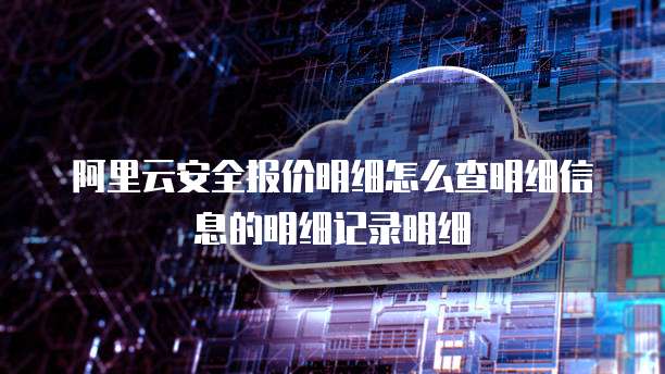 阿里云安全报价明细怎么查明细信息的明细记录明细