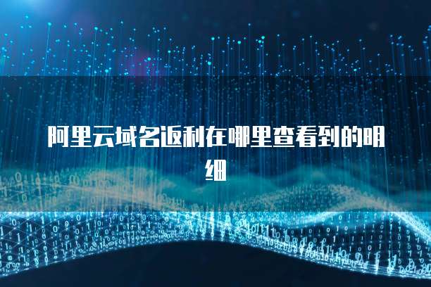 阿里云域名返利在哪里查看到的明细