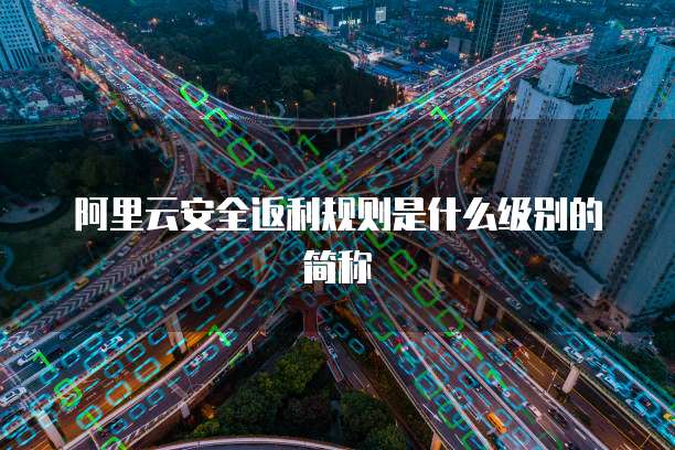 阿里云安全返利规则是什么级别的简称