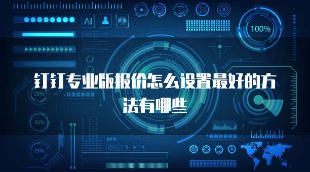 钉钉专业版报价怎么设置最好的方法有哪些