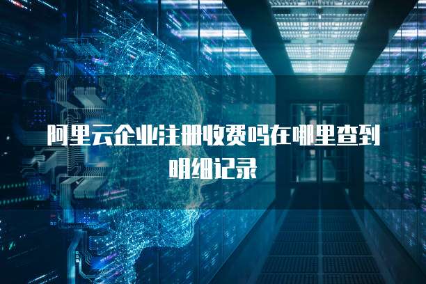 阿里云企业注册收费吗在哪里查到明细记录