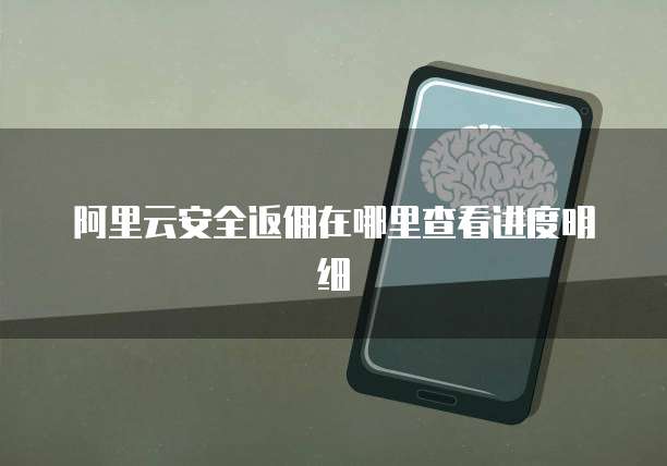 阿里云安全返佣在哪里查看进度明细