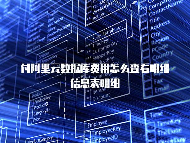 付阿里云数据库费用怎么查看明细信息表明细