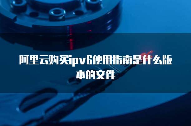 阿里云购买ipv6使用指南是什么版本的文件