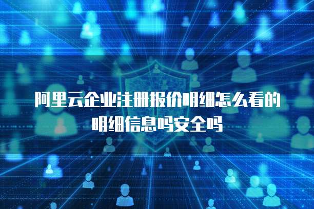 阿里云企业注册报价明细怎么看的明细信息吗安全吗