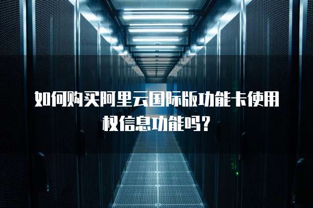 如何购买阿里云国际版功能卡使用权信息功能吗?