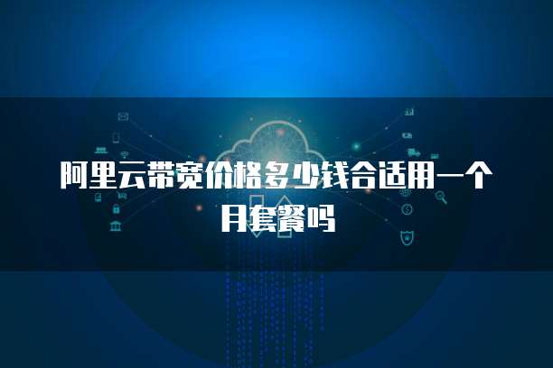 阿里云带宽价格多少钱合适用一个月套餐吗