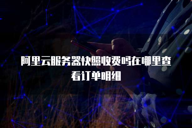 阿里云服务器快照收费吗在哪里查看订单明细