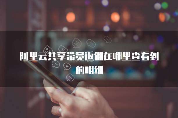 阿里云共享带宽返佣在哪里查看到的明细
