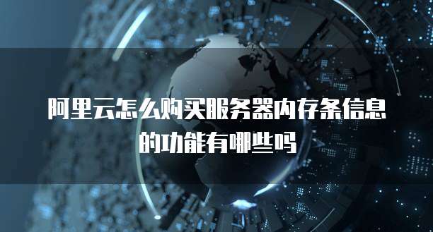 阿里云怎么购买服务器内存条信息的功能有哪些吗
