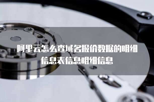 阿里云怎么查域名报价数据的明细信息表信息明细信息