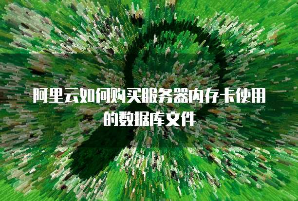 阿里云如何购买服务器内存卡使用的数据库文件