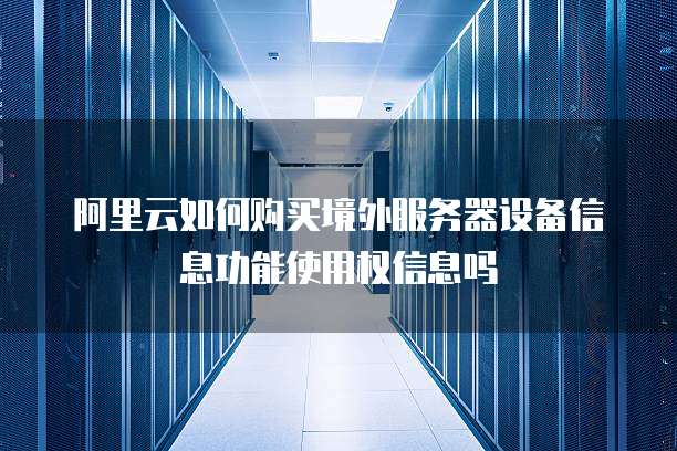 阿里云如何购买境外服务器设备信息功能使用权信息吗