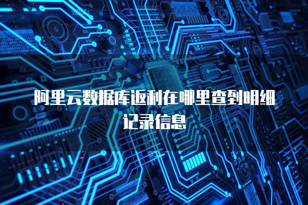 阿里云数据库返利在哪里查到明细记录信息