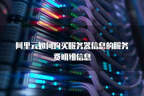 阿里云如何购买服务器信息的服务费明细信息