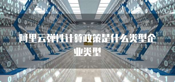 阿里云弹性计算政策是什么类型企业类型