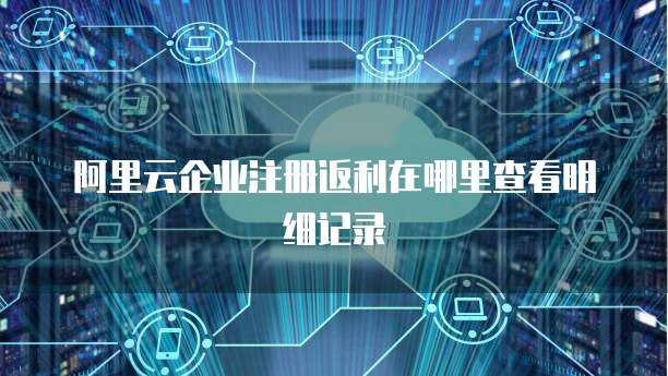 阿里云企业注册返利在哪里查看明细记录