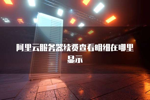 阿里云服务器续费查看明细在哪里显示