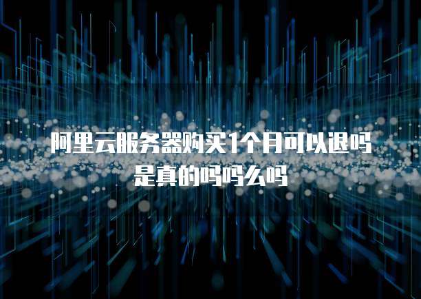 阿里云服务器购买1个月可以退吗是真的吗吗么吗