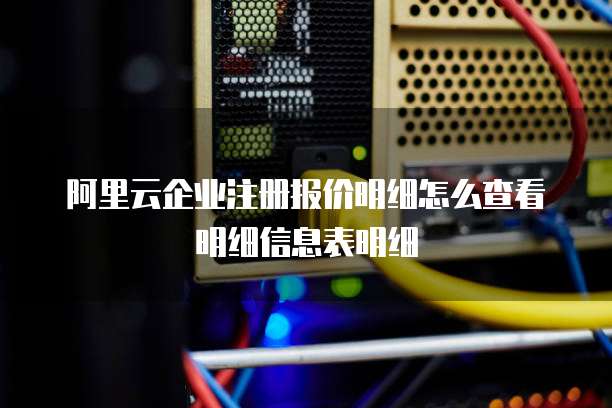 阿里云企业注册报价明细怎么查看明细信息表明细