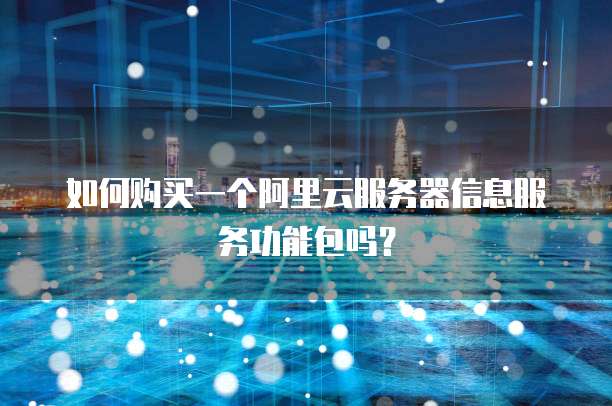 如何购买一个阿里云服务器信息服务功能包吗?