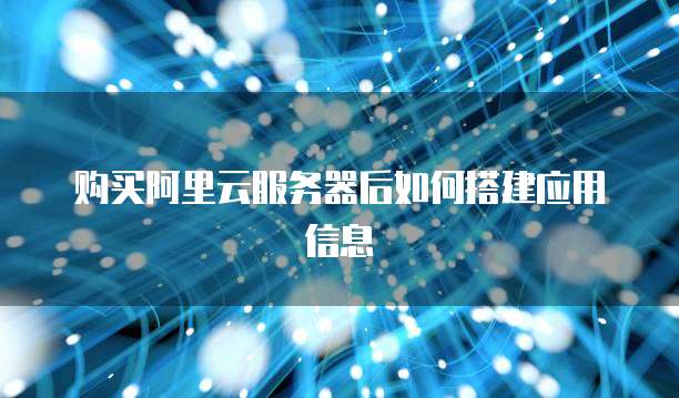 购买阿里云服务器后如何搭建应用信息