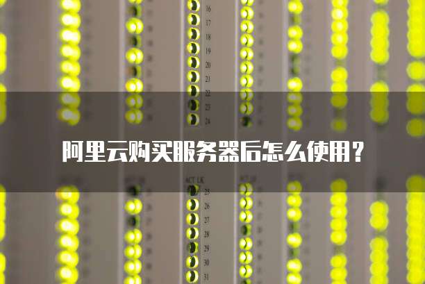 阿里云购买服务器后怎么使用?