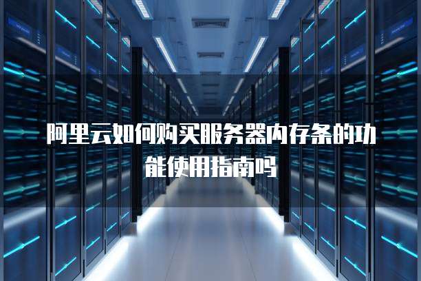 阿里云如何购买服务器内存条的功能使用指南吗