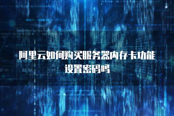 阿里云如何购买服务器内存卡功能设置密码吗